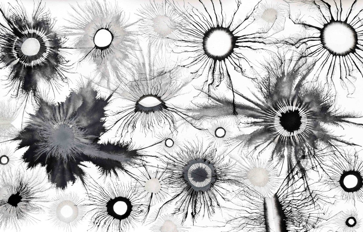 Abstract Acrylic Painting By Sumit Mehndiratta, 62 X 37", Exploflora Series Nº93, Original Artwork