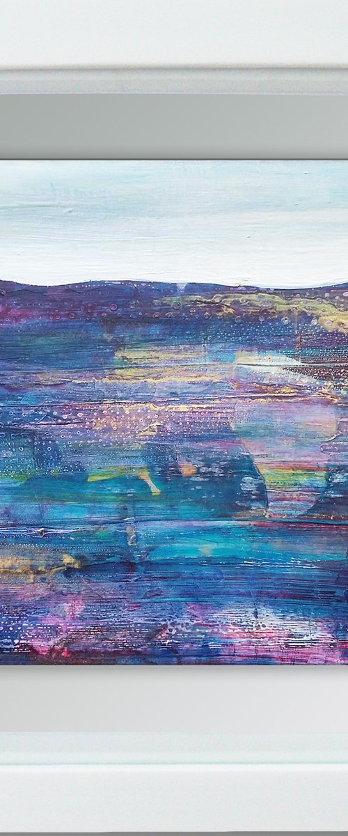 Framed ready to hang original abstract - abstract landscape #19 by Carolynne Coulson