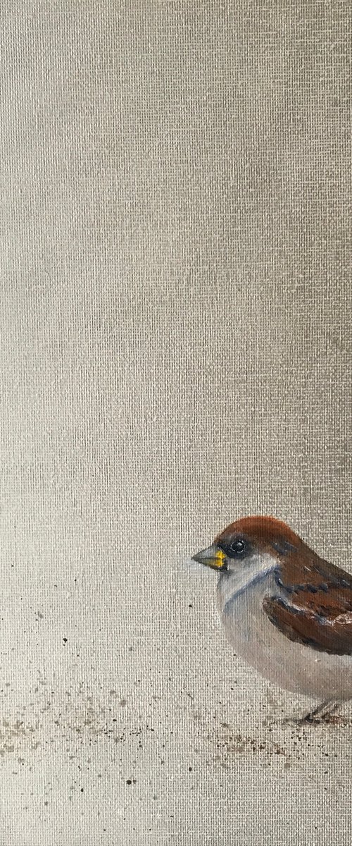 Little Sparrow ~ on silver by Laure Bury