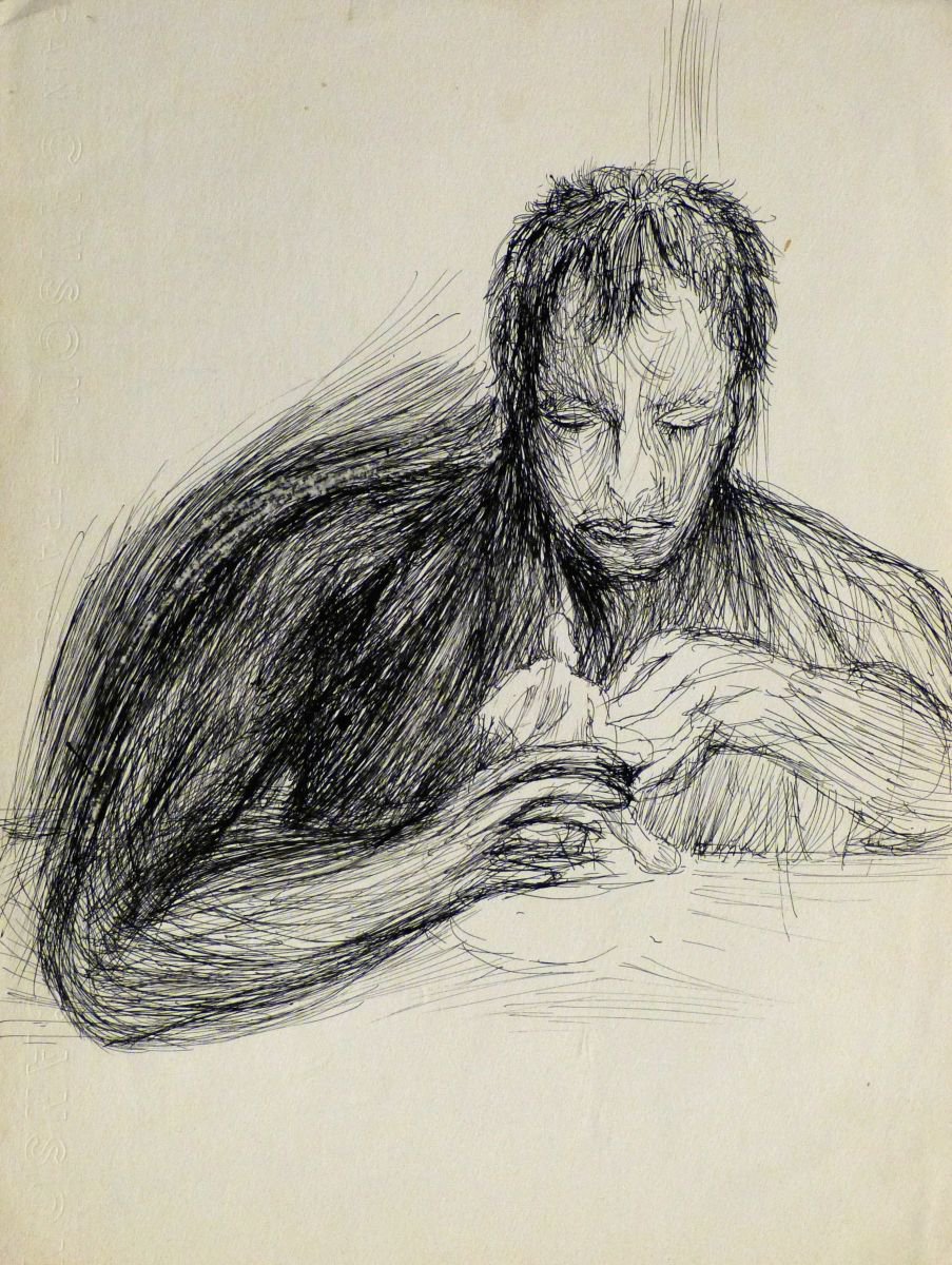 Portrait of Jean-Marc, 24x32 cm by Frederic Belaubre