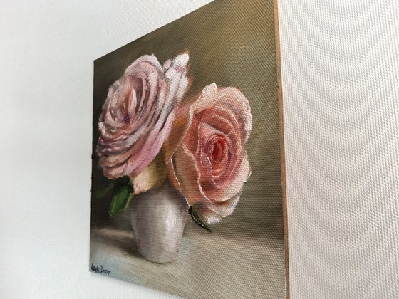 Pink roses still life