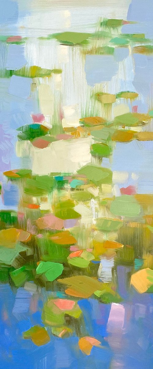 Lilies Pond, Original oil painting, Handmade artwork, One of a kind by Vahe Yeremyan