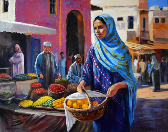 An ordinary day at the market of the East