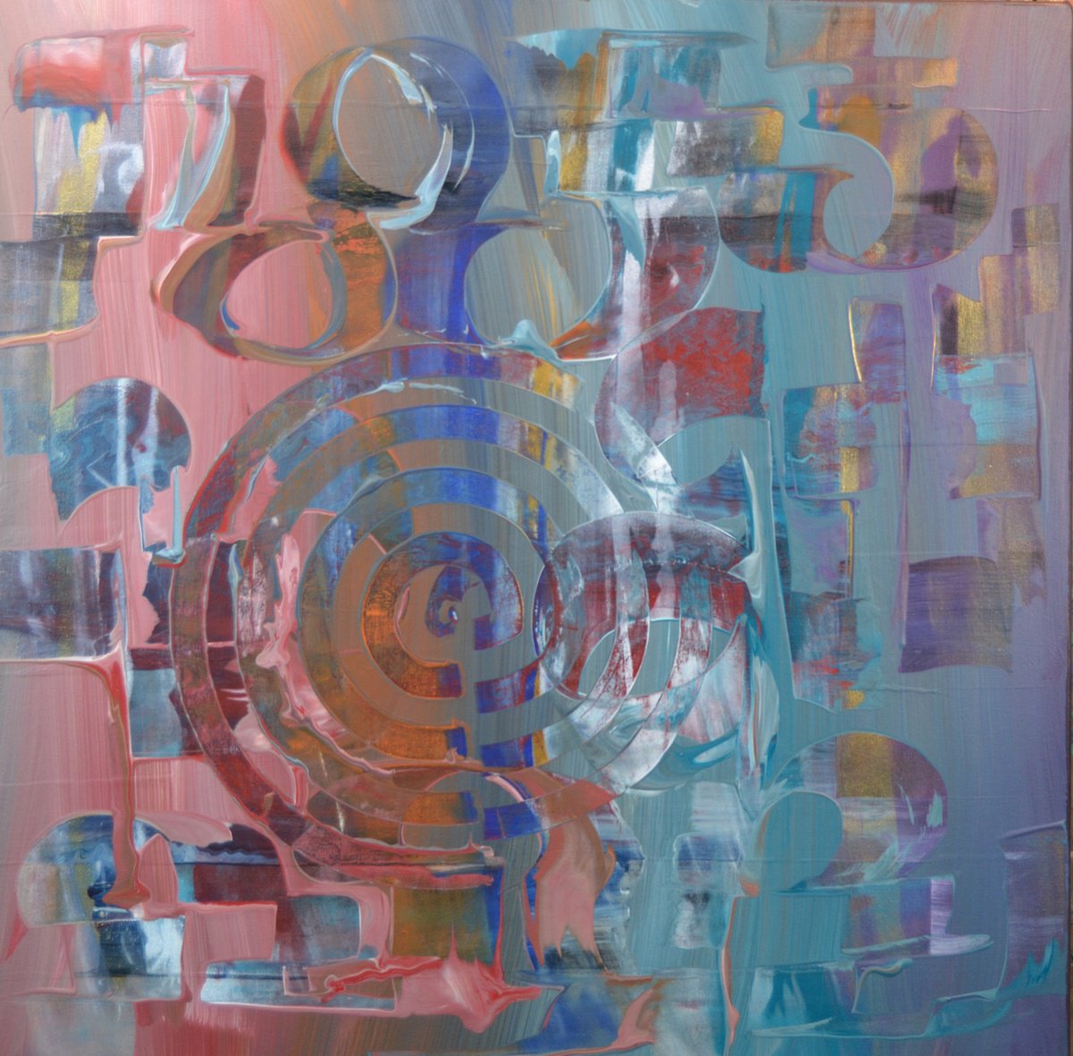 Organic Abstract Acrylic Painting By Lucian Richards, 30 X 30", Carnival, Original Artwork