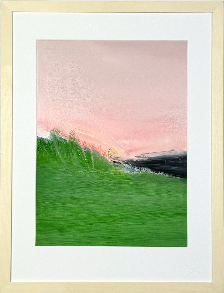 Organic Landscape Oil Painting By Katrin Roth, 13 X 17", Waterfront 1, Original Artwork