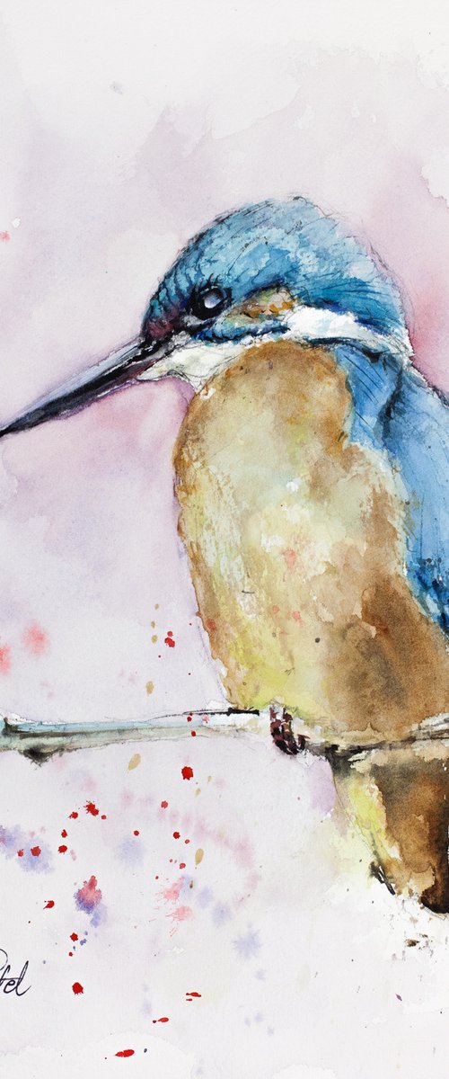 Kingfisher On a Branch by Tomasz Mikutel