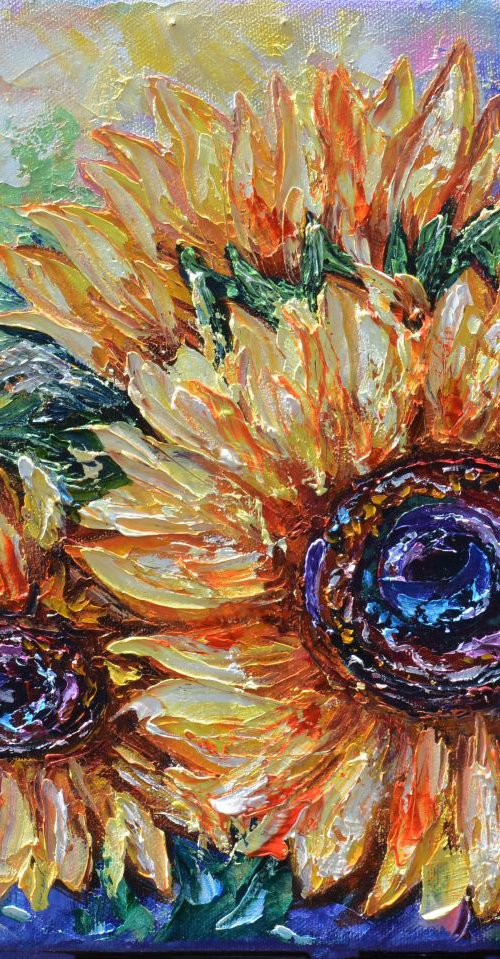 Countryside Sunflowers by Lena Owens at OLena Art