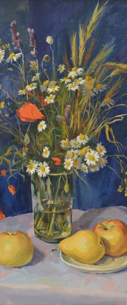 Daisies And Poppies by Irina Ushakova