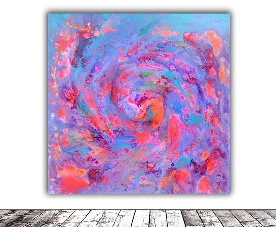 NEBULA 5 - Large Painting, 80x80 cm, Abstract Painting, Modern Art - Ready to Hang, Restaurant, Hotel, Office Wall Decor