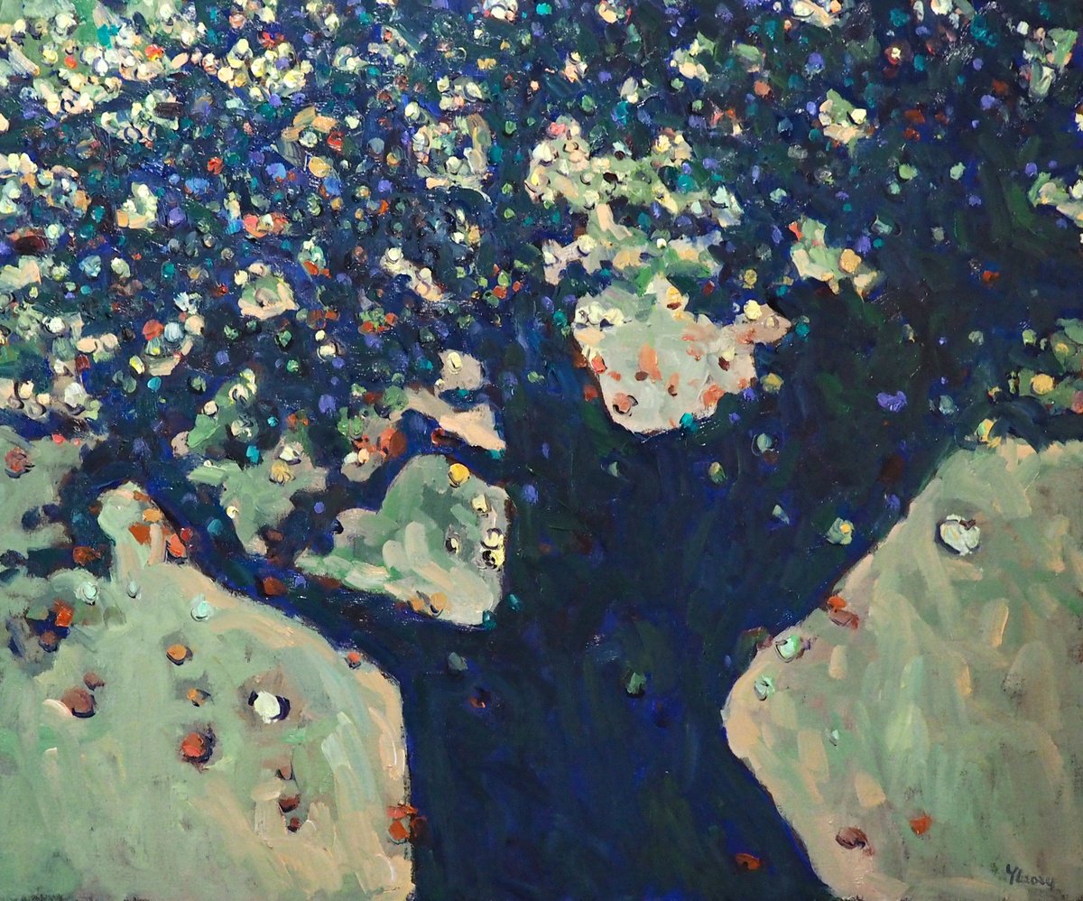 Impressionistic Landscape Oil Painting By Yuanyuan Liu, 26 X 21", The Apples, Original Artwork