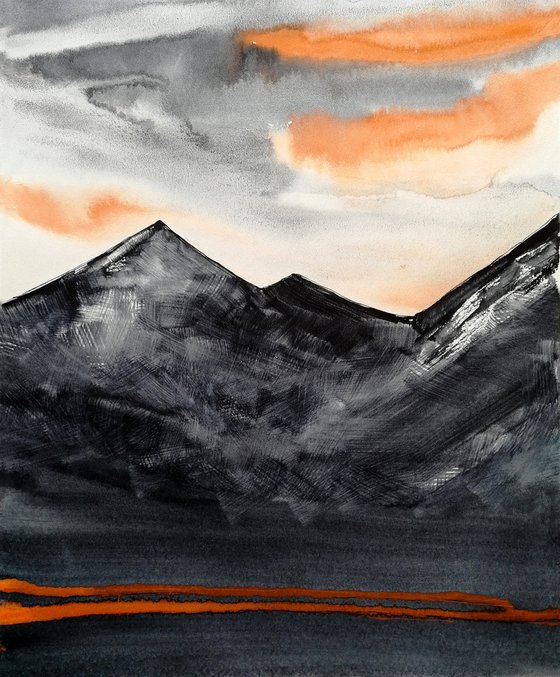 Moutain range painting