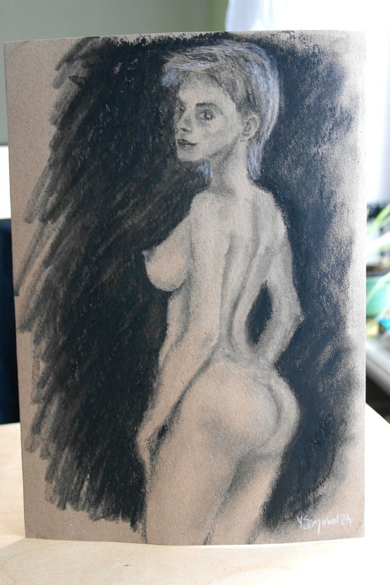 Female Figure 36 Charcoal Sketch