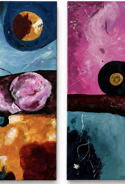 The Edge of Presence (Diptych) by Maria Artelli