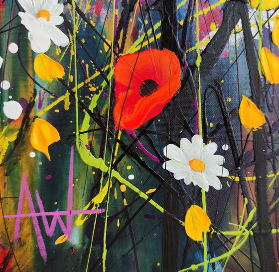 Violet Honeyday; Abstract Floral Landscape