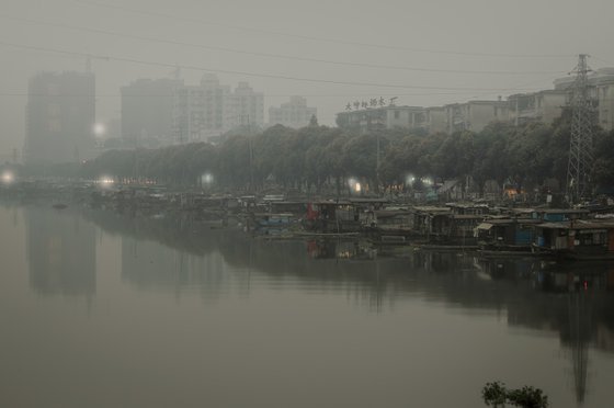 Houseboats in the Mist