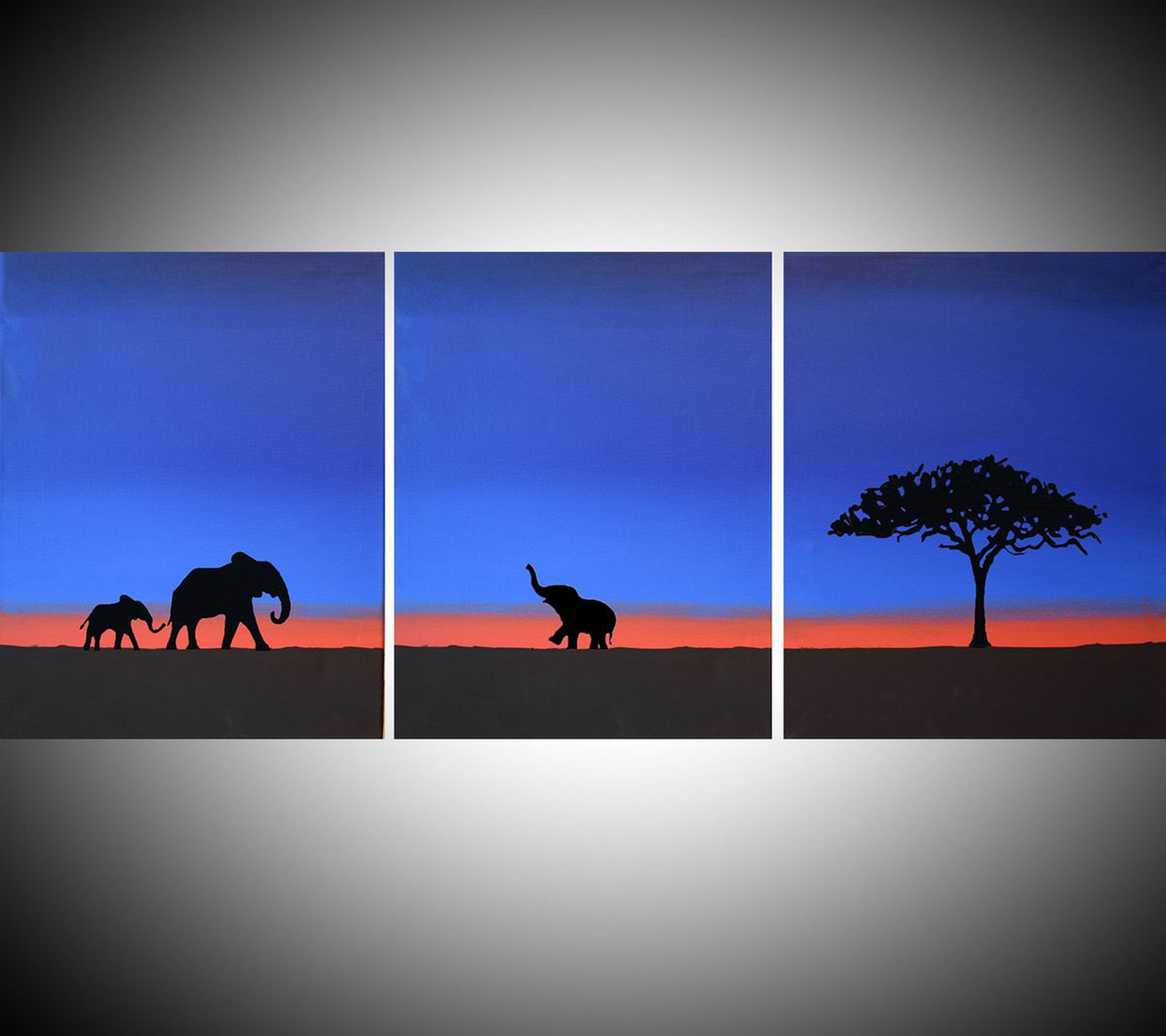 Original Abstract Animal Landscape Elephants At Artfinder