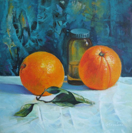 Still life with oranges