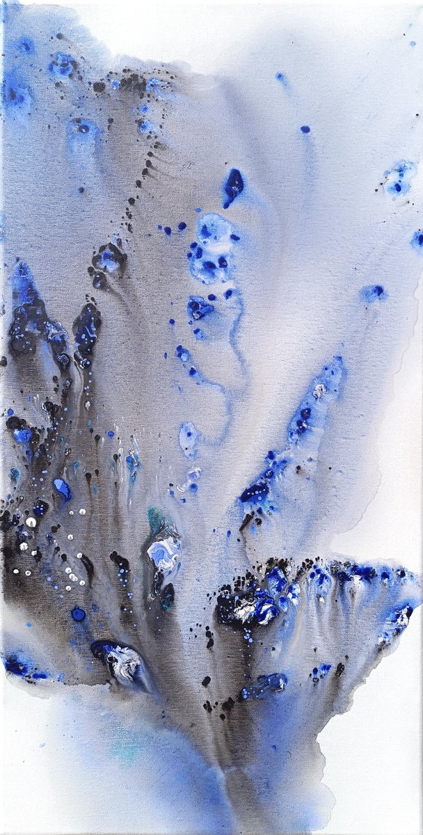  Nature 557 - ? Abstract Organic Blue By Muriel Napoli, 16 X 31, Artwork For Sale On Artfinder