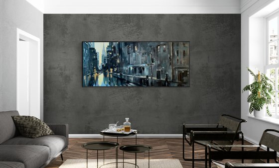 Huge painting - "New York" - big cityscape - expressionism - 2020