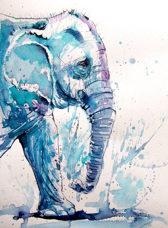 Elephant playing