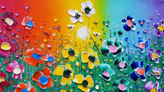 "A Special Rainbow & Flowers in Love"