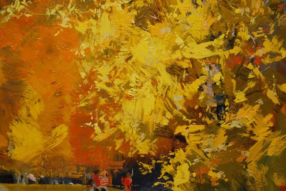 Golden Autumn Landscape Painting,  " Gold "