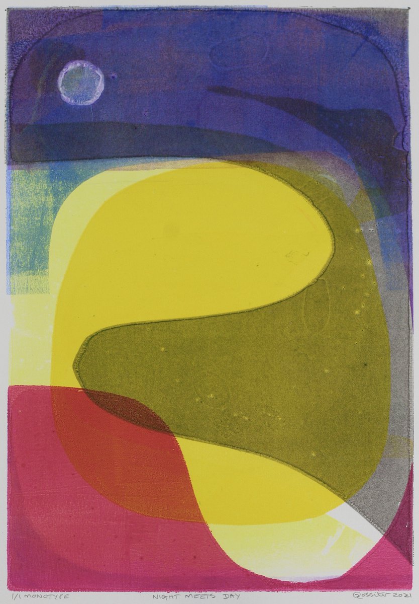 Night Meets Day - Unmounted Signed Monotype by Dawn Rossiter