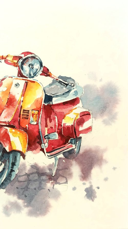 "Red moped" by Ksenia Selianko