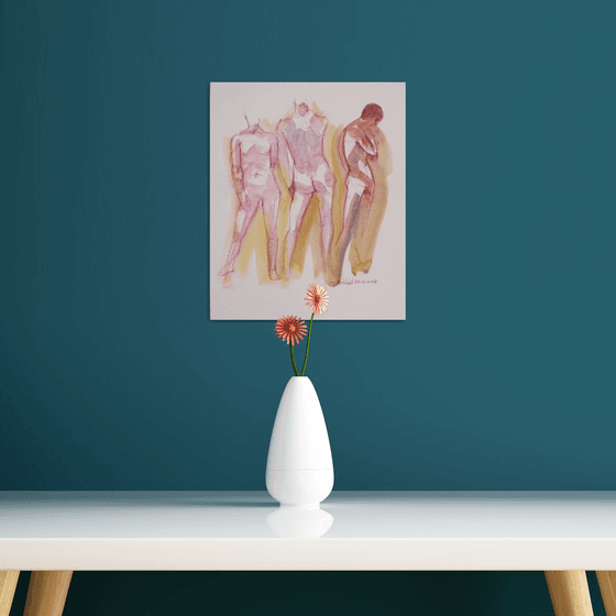 Standing male nude 3 poses