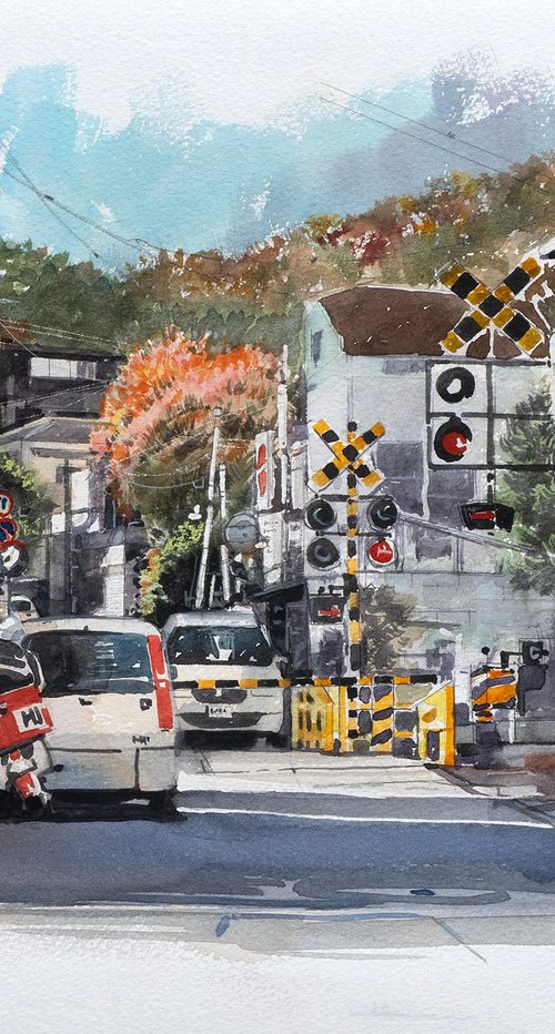 Railroad Crossing in the Hills by Masato Watanabe
