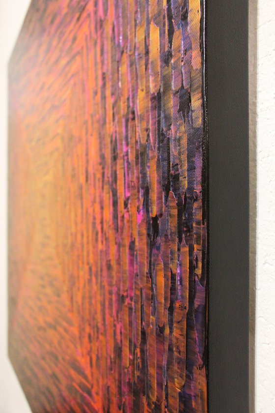 Large gold orange pink square gradient