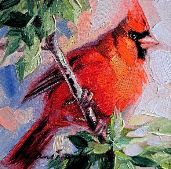 Cardinal bird painting