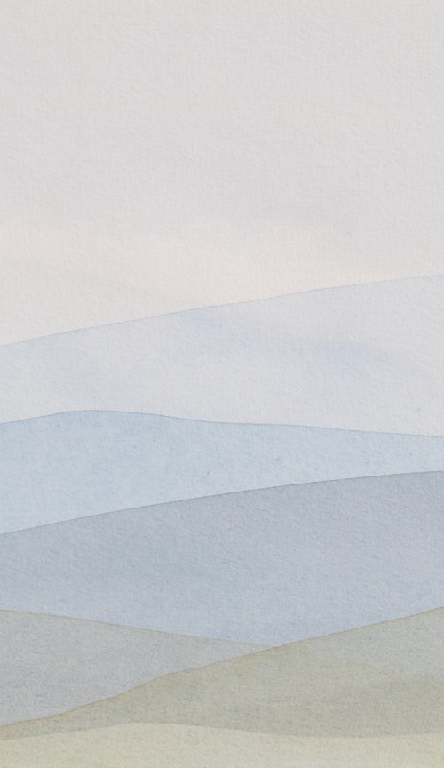 Soft landscape in pale colors - Ready to frame. by Fabienne Monestier