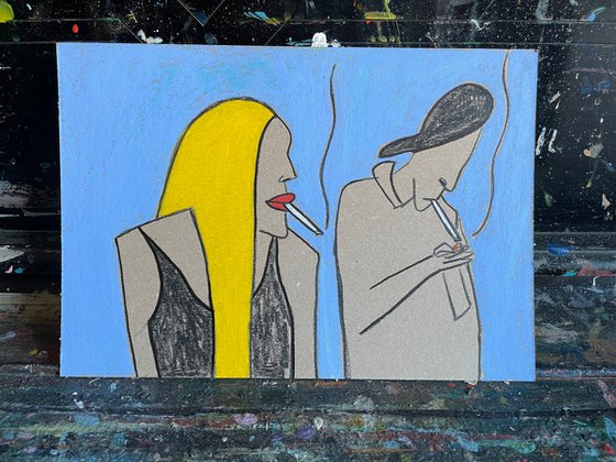 Smoking couple