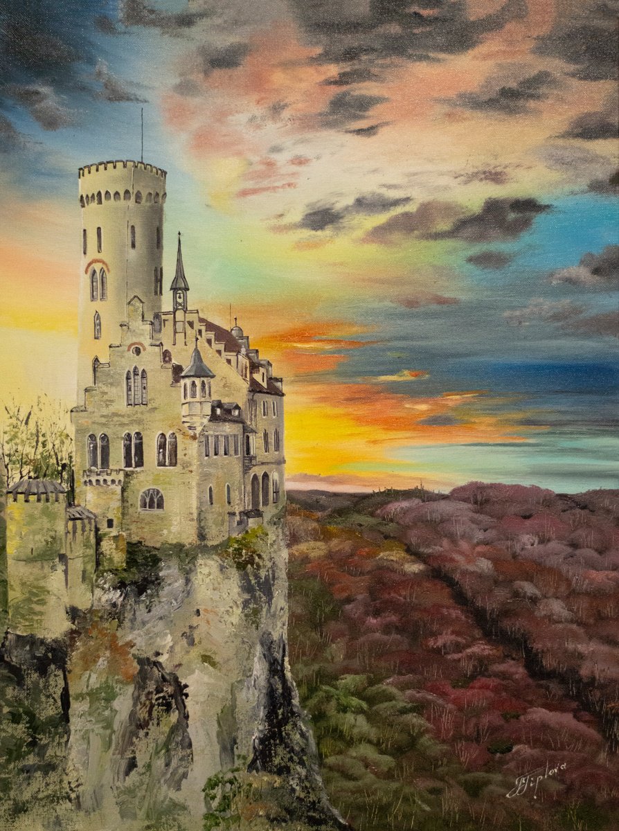 Impressionistic Landscape Oil Painting By Tetiana Tiplova, 18 X 24", Lichtenstein. Vaduz., Original Artwork