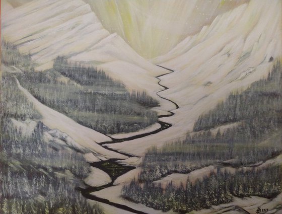 Cold Mountain. Original acrylic painting by Zoe Adams.