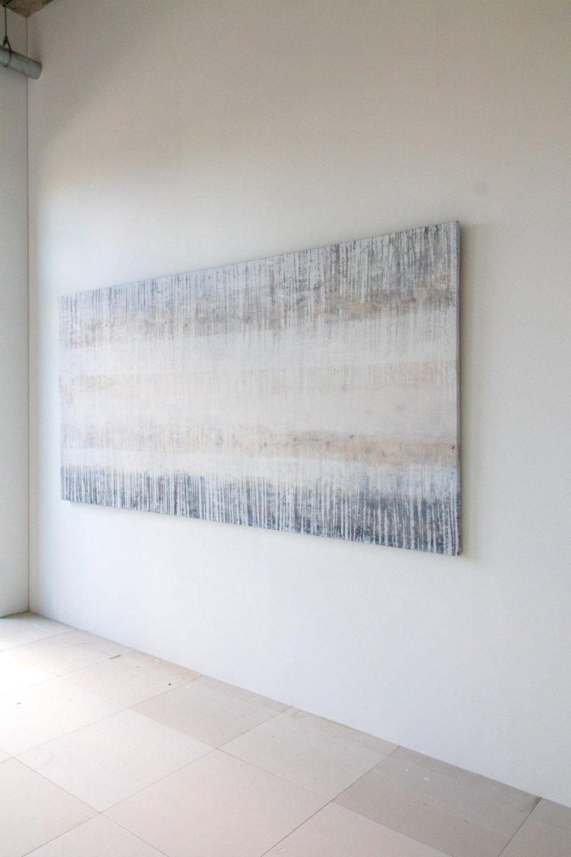 Abstract Acrylic Painting By Rokas Berziunas, 110 X 53", No. 22-35 (280 X 135 Cm), Original Artwork