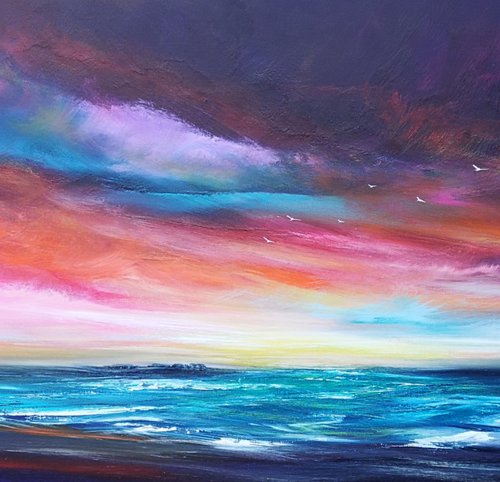 Time to Share - seascape, emotional, panoramic by Mel Graham