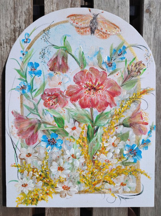Diptych "Splashes of Sunny Summer". Original.