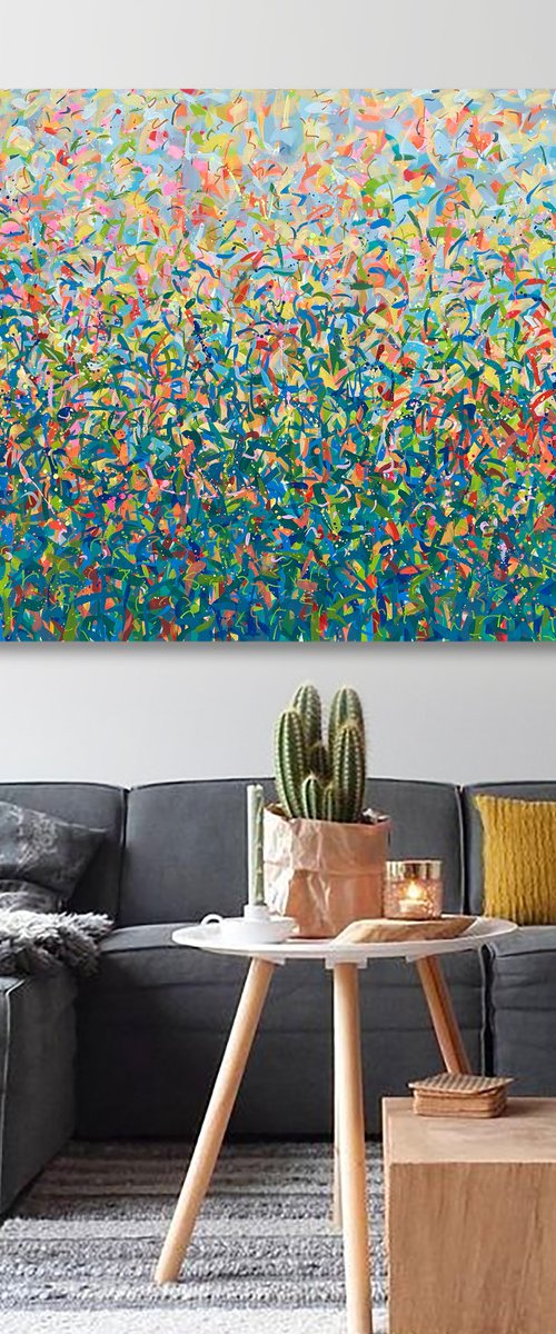 Bronte Garden Dance- 200 x 102cm acrylic on canvas by George Hall