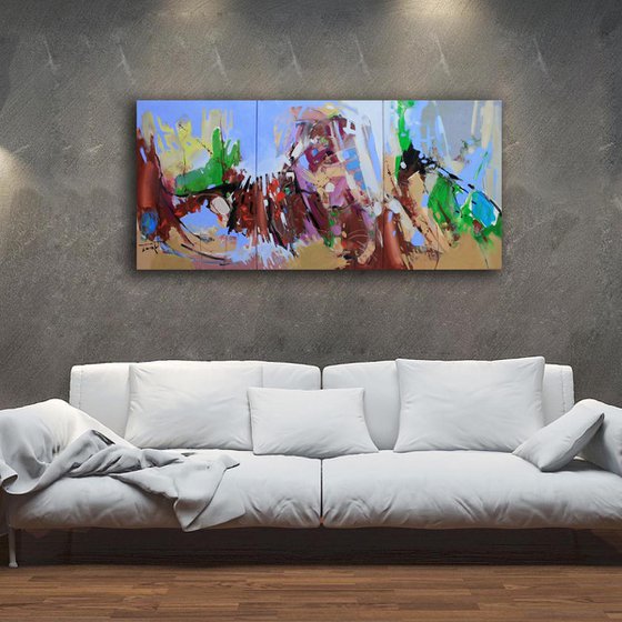 Parallel reality 150*70 (triptych, 3 parts 70 * 50cm)