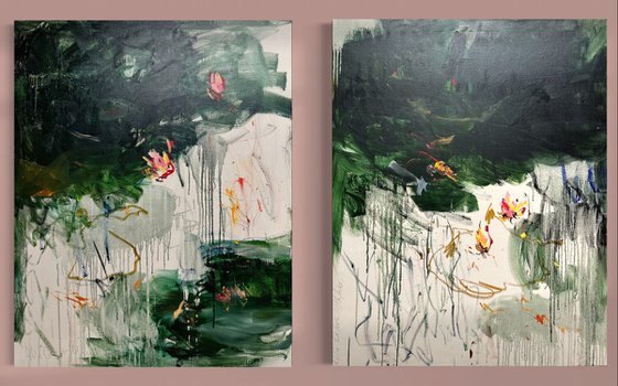 The old pond. Diptych