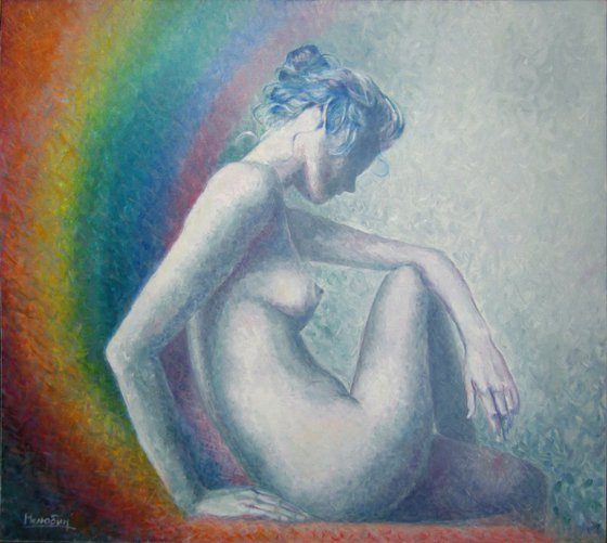 Girl on a rainbow