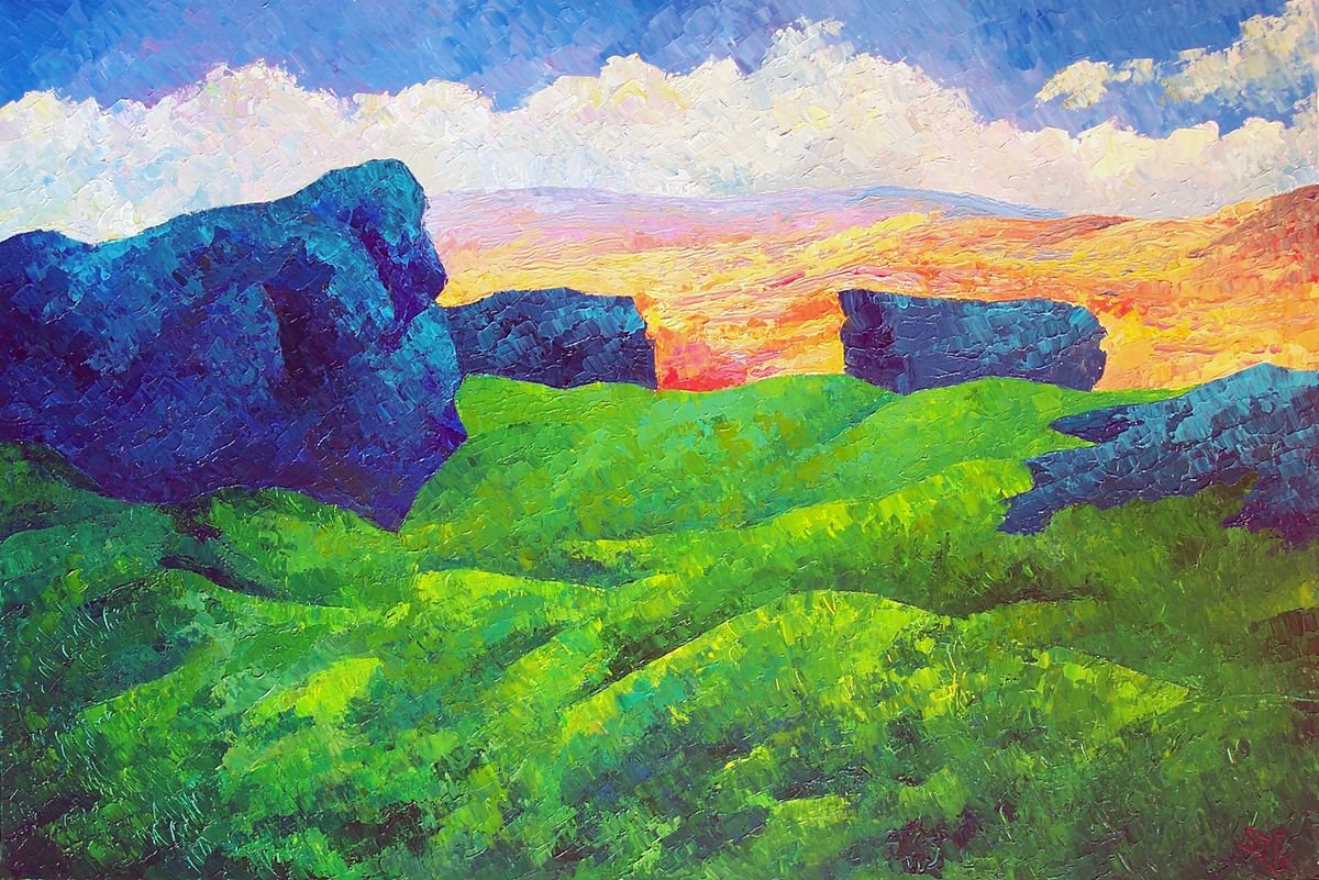 Landscape - Tan Hill By Stephen Conroy, 35 X 24, Artwork For Sale On Artfinder