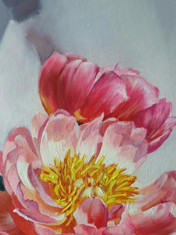 "Before the transformation... "   peonies flower 2021