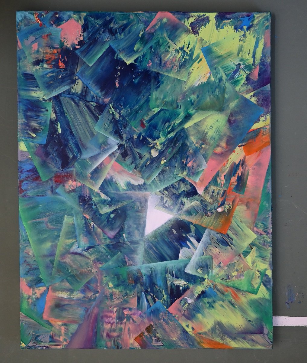 Organic Abstract Oil Painting By Giuseppe Pastore, 24 X 31, Never Lose Hope, Original Artwork