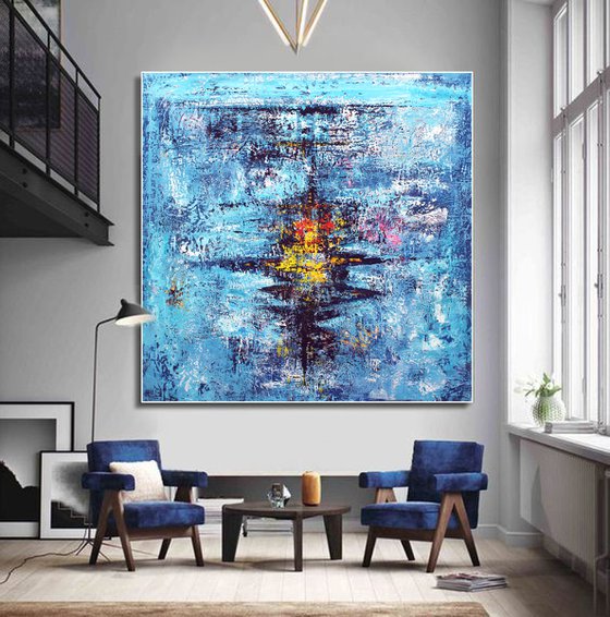 Extra large  200x200 abstract painting "My Cosmos"