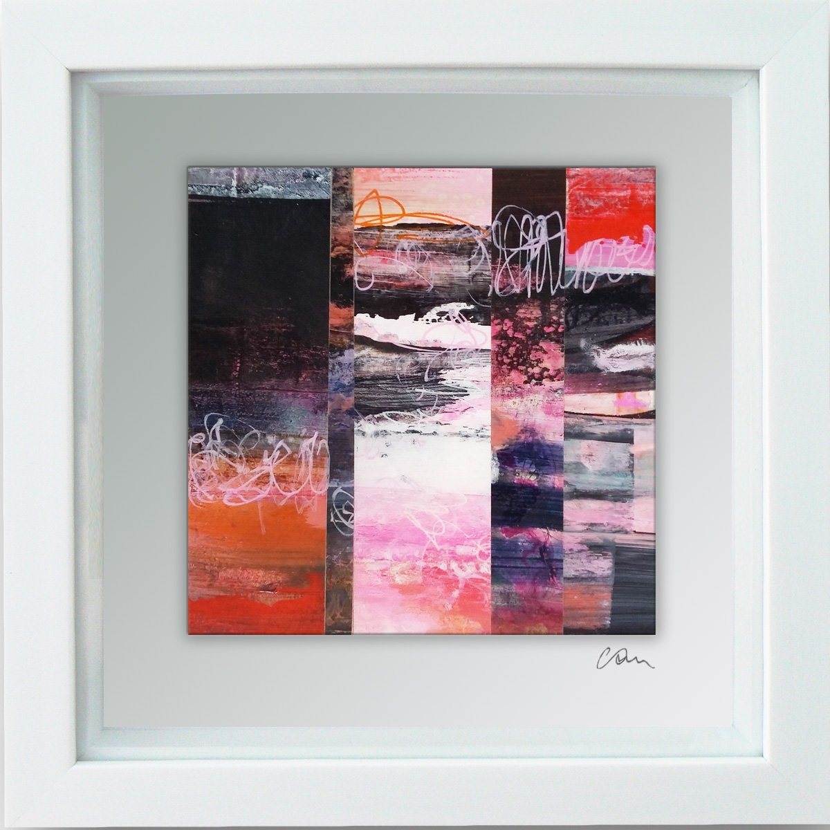 Framed ready to hang original abstract - Feedback #12 by Carolynne Coulson