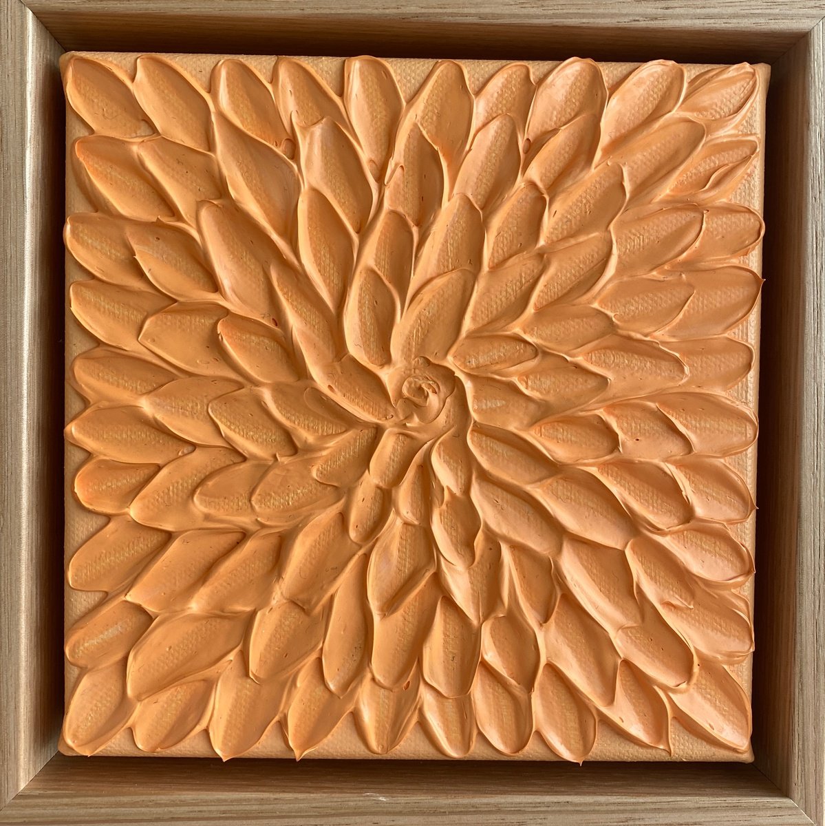 Geometric Abstract Acrylic Painting By Guzaliya Xavier, 7 X 7, Orange Abstract Mini, Original Artwork