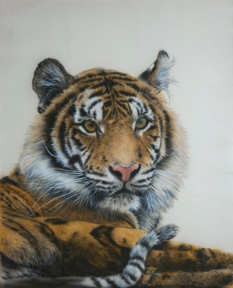 Photorealistic Animal Acrylic Painting By Olga Belova, 20 X 26", - Guard - ?, Original Artwork